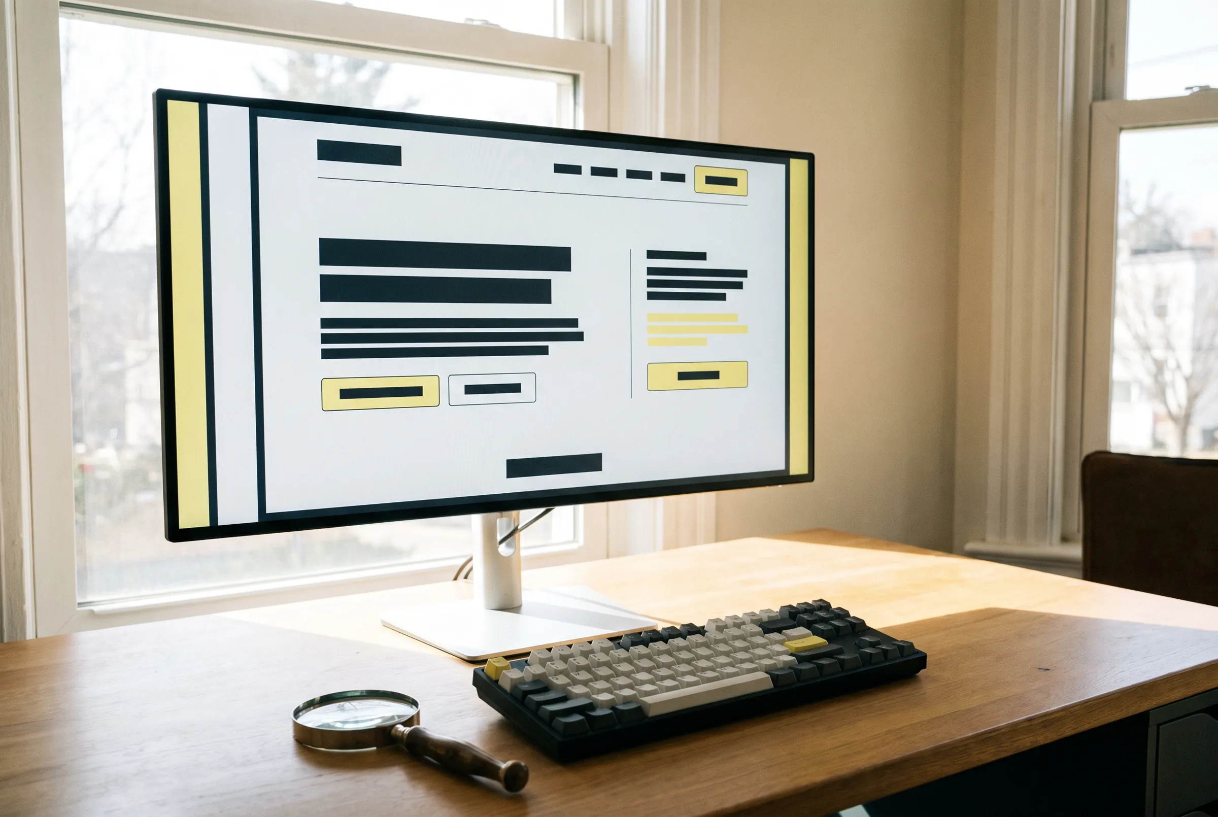 Symbolbild (KI-Bild): Barrierefreie Nutzung einer Website am Bildschirm