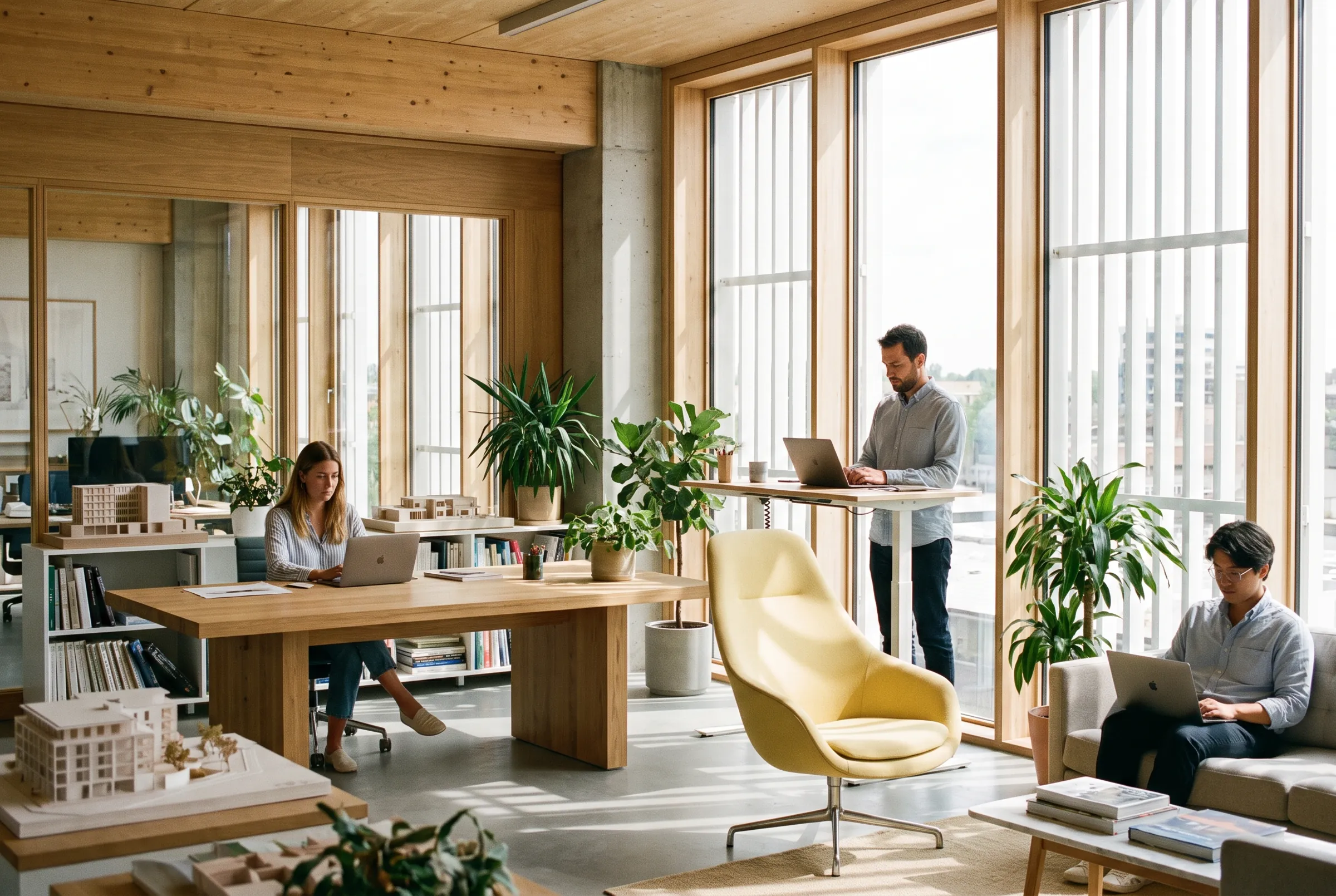 Symbolbild (KI-Bild): Vertriebsteam im Immobilienbüro
